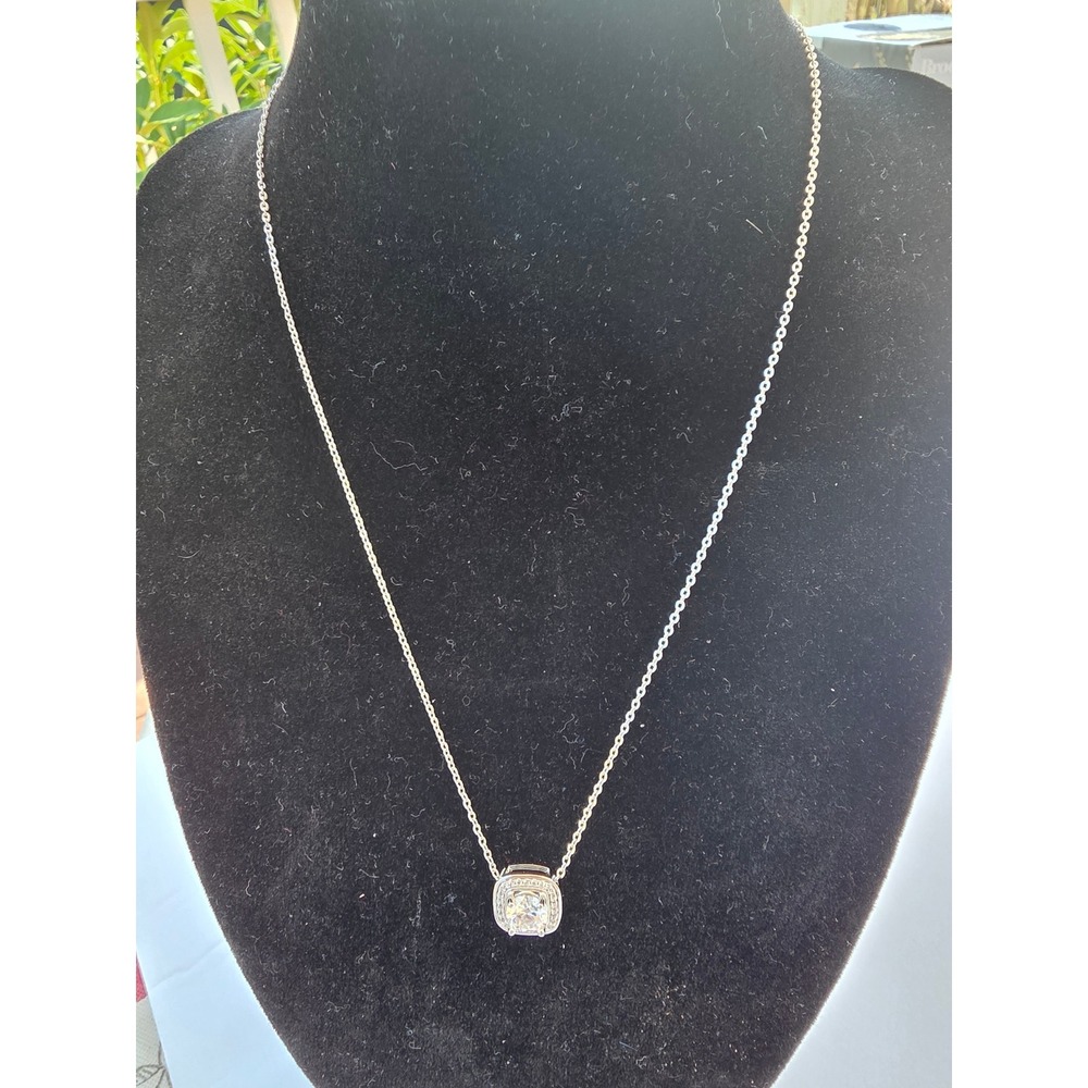 1.0ct Moissanite Halo Pendant Necklace D Color GRA Certified Silver Tone 18in
